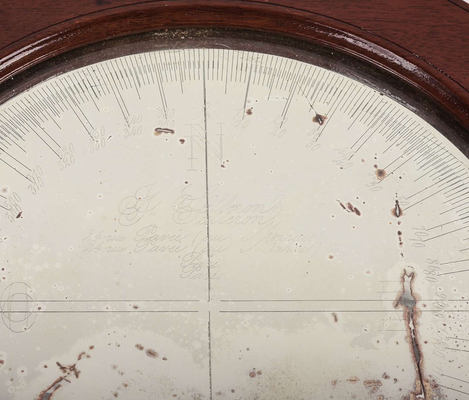Small Mirror With Compass Lines. - 2