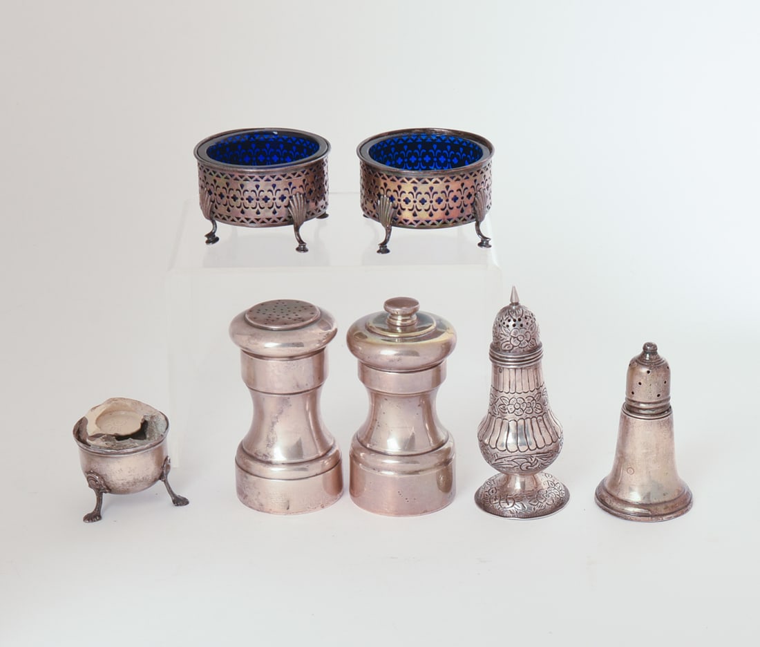 Five Silver Salts and a Pepper Grinder. - 2