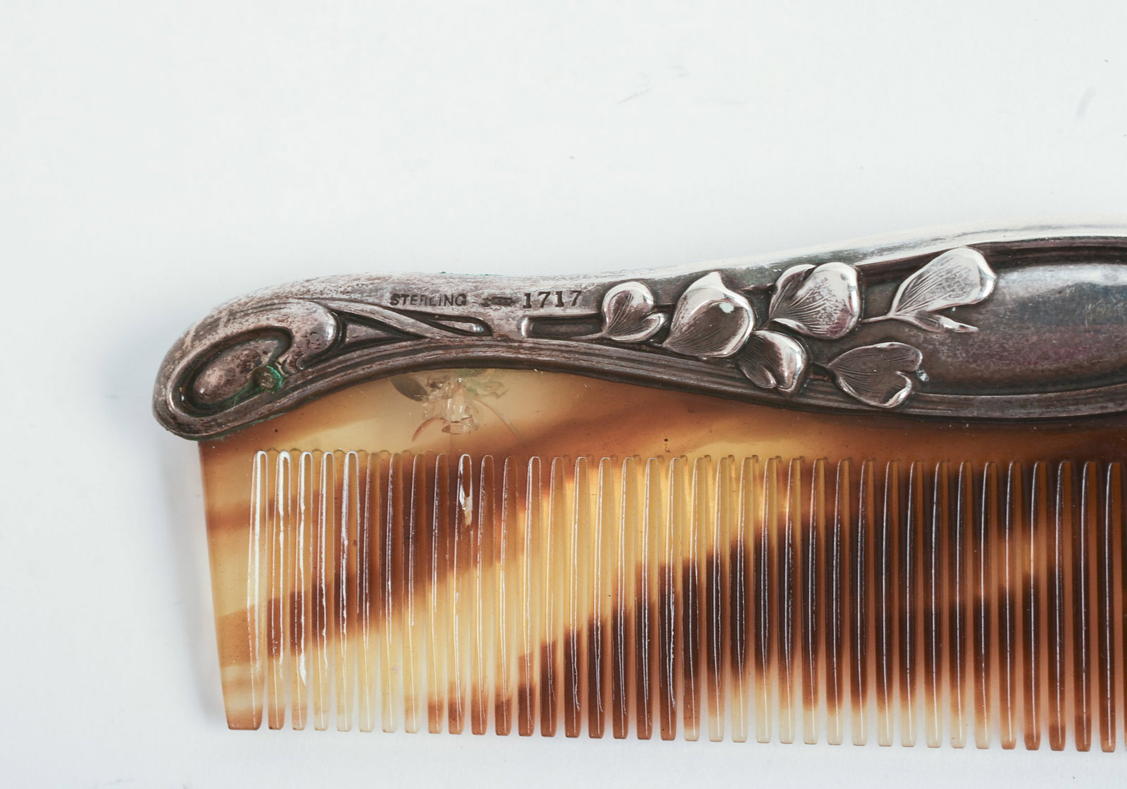 Sterling and Tortoiseshell Pattern Comb. - 4