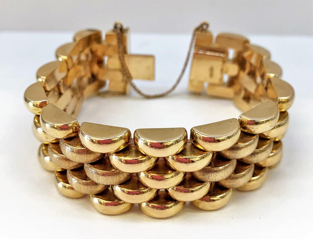 VINTAGE 18K ROSE GOLD WIDE LADIES CUFF BRACELET (1 of 2)