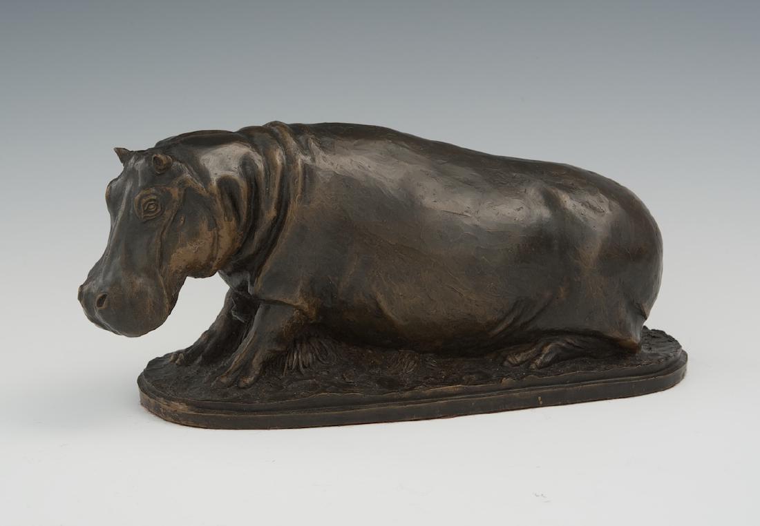 A Bronze Hippopotamus Signed "Challenger" (1 of 8)