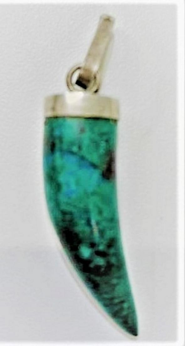 Vintage malachite and silver pendant (1 of 1)