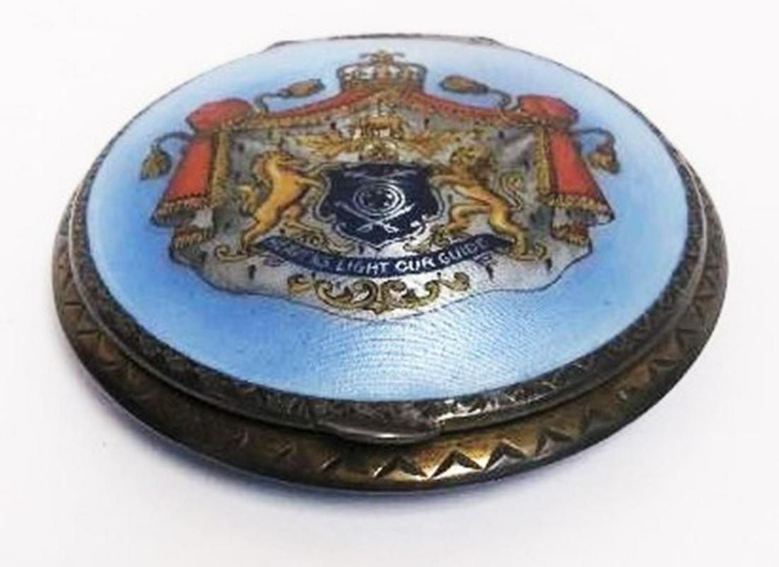 Lovely Enamel Guilloche Compact with Hand-Painted (1 of 4)