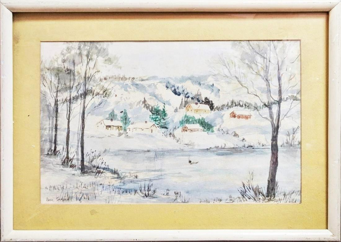 Paul Starrett Sample (1896 - 1974): Paul Starrett Sample , Measures 24" x 17",Paul Starrett Sample was active/lived in New Hampshire, California, Vermont. Paul Sample is known for landscape, genre and still-life painter, art educator.