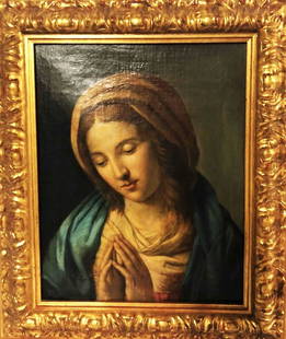 Antique Religious Oil Painting , 18th / 19th century: Antique Religious Oil Painting , 18th / 19th century measures 18" x 14" - 46 x 36 cm