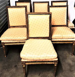 Antiques 18th Century Set 6 Chairs Signed Georges Jacob: Antiques 18th Century Set 6 Chairs Signed Georges Jacob measures 36" H -