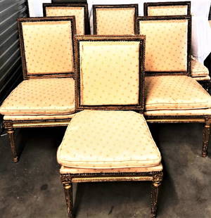 Antiques 18th Century Set 6 Chairs Signed Georges Jacob: Antiques 18th Century Set 6 Chairs Signed Georges Jacob measures 36" H -