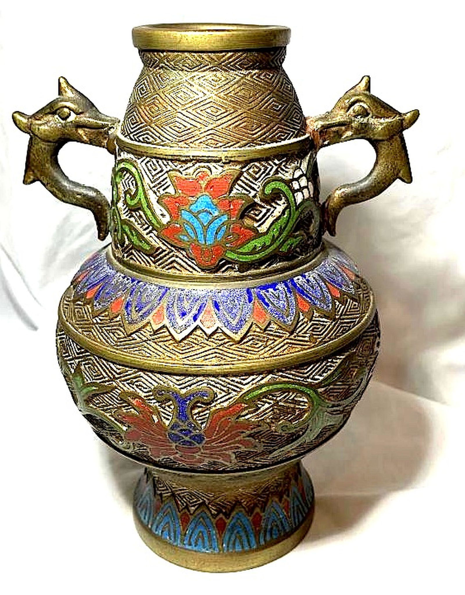 Antique CloisonnÃ© Vase/Urn || Large Meiji PeriodÂ  (1 of 5)