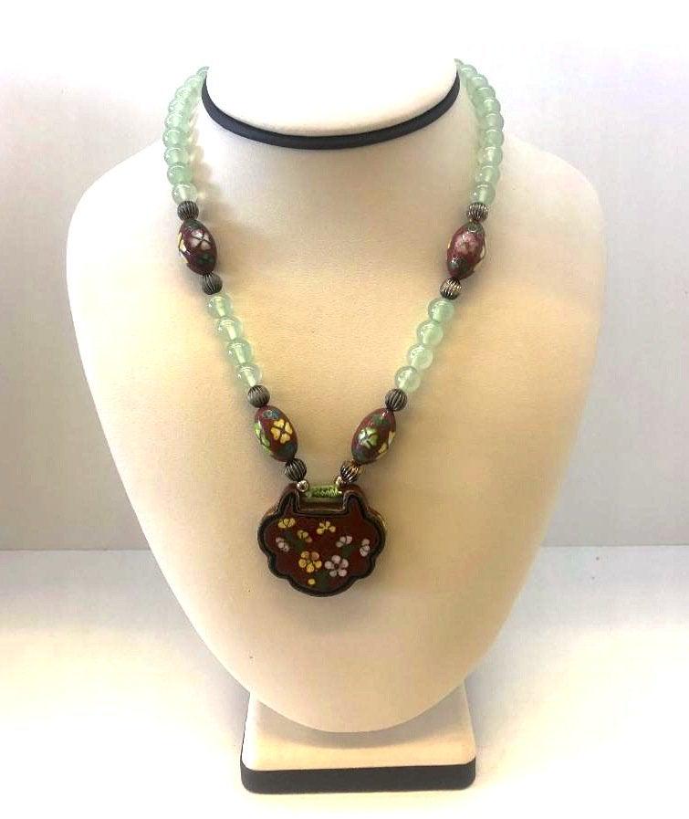 Chinese Vintage Old Translucent Jade Cloisonne Bead (1 of 3)