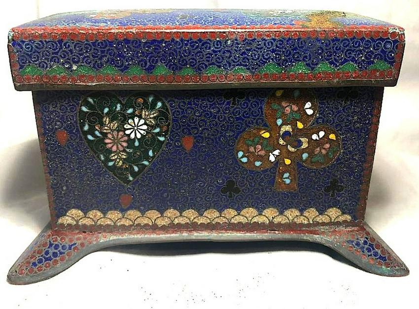 antique Japanese Cloisonne Lidded Box Meiji Period (1 of 5)