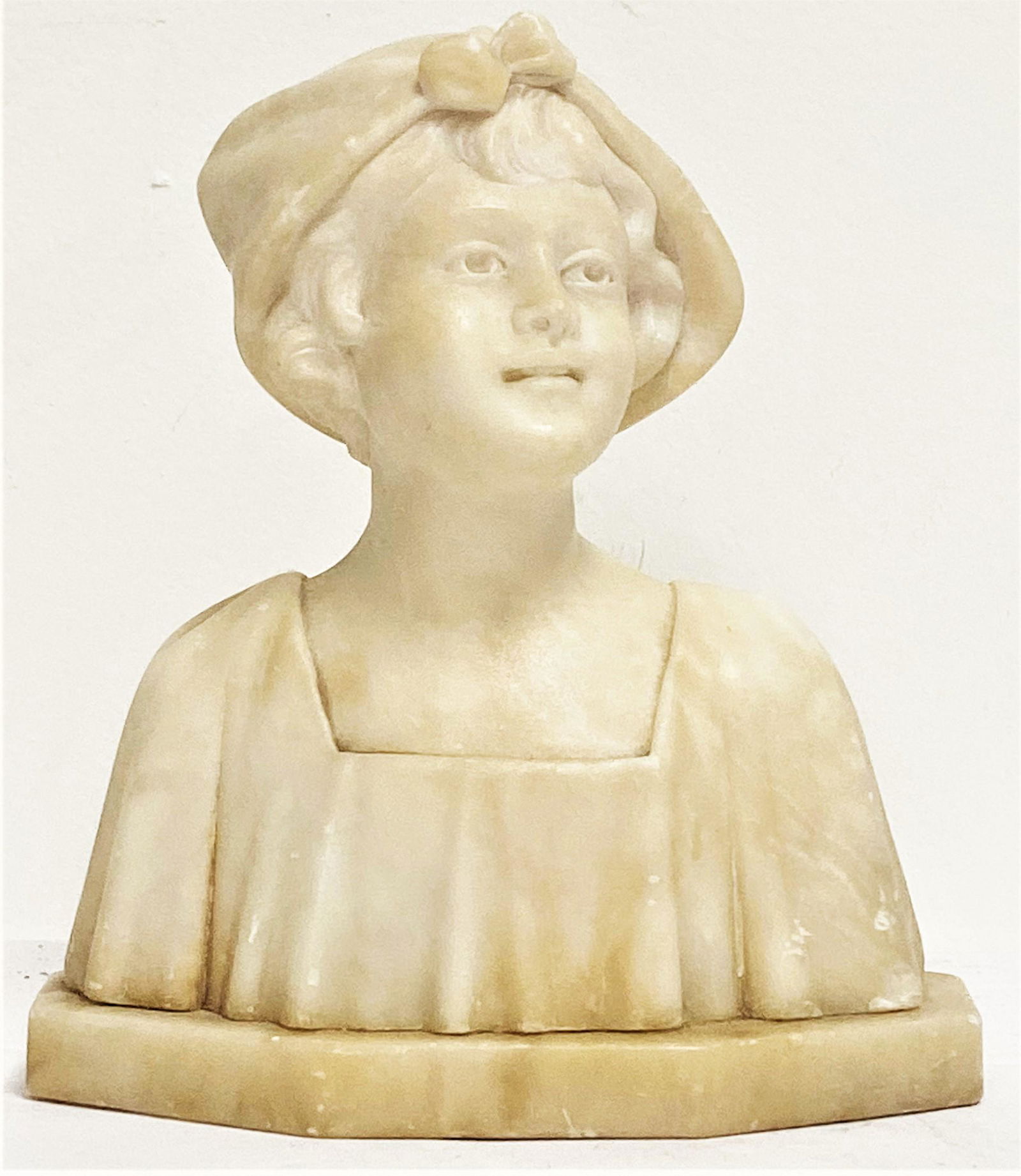 Antique  Carved Alabaster Bust woman (1 of 4)