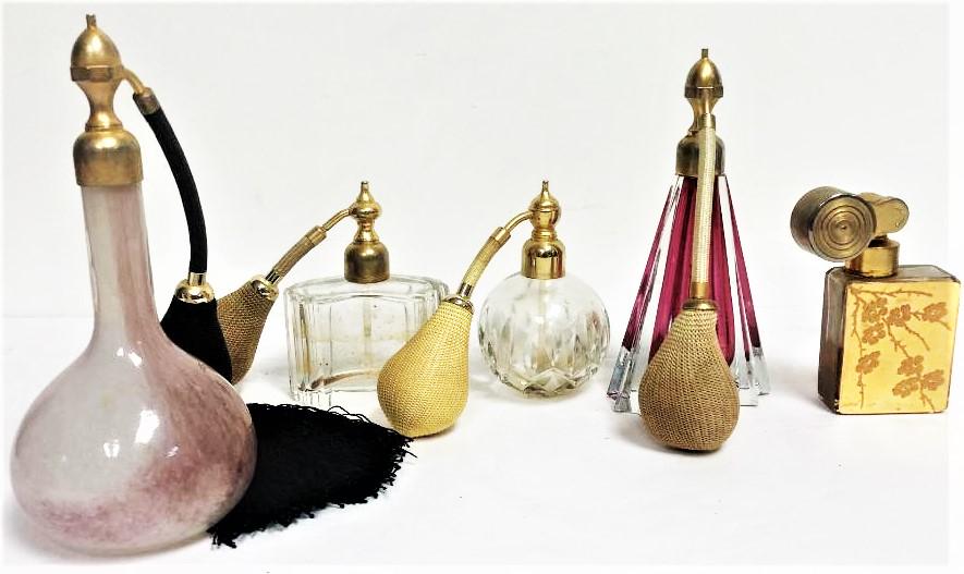 vintage art deco set 5 french perfume bottle: vintage art deco set 5 french perfume bottle