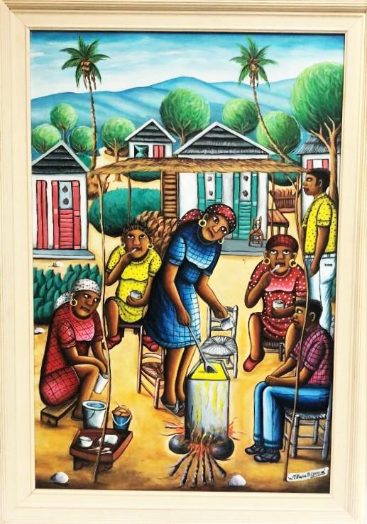 Wilson Bigaud ( Haitian Art): Acrylic on canvas measures 24x36 inches
