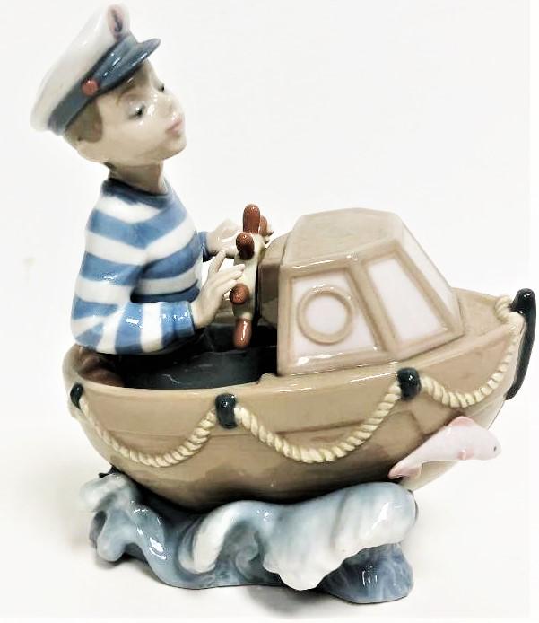 Vintage lladro porcelain  boat and sailor figure (1 of 5)