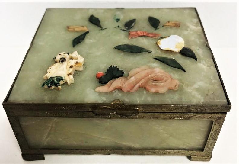 Fine Chinese bronze & Jade jewelry box (1 of 6)