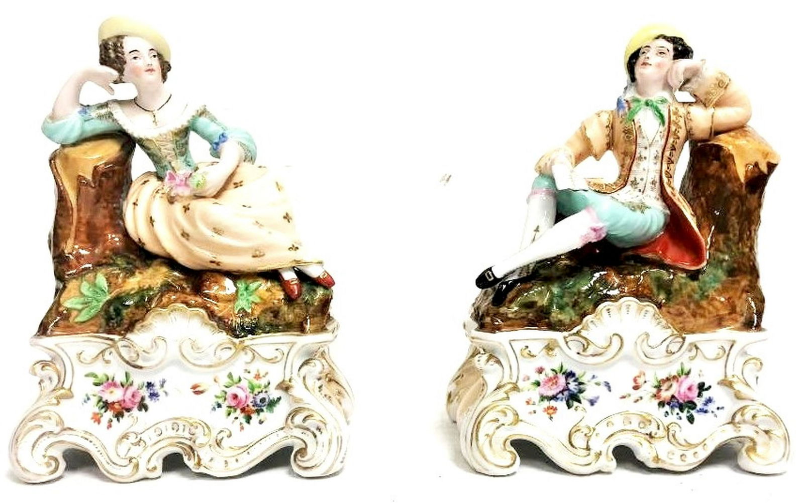 Pair of Antique by Jacob Petit Paris Figurine: Pair of Antique by Jacob Petit Paris Porcelain Figurine measures L:8" W:5"