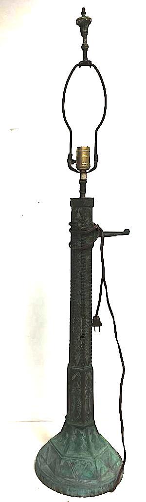 Vintage art deco tiffany style green bronze table (1 of 5)