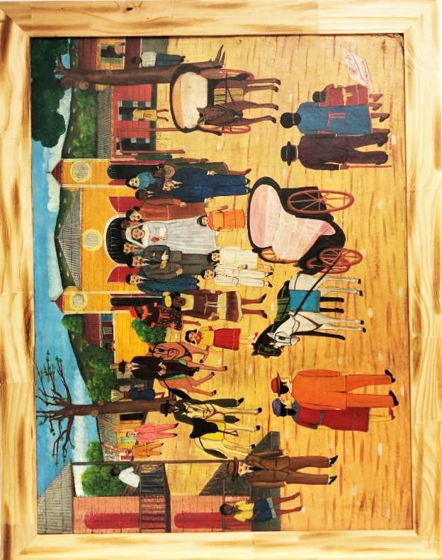 Philome Obin Haitian Art 1892-19: "Le Mariage": Philome Obin Haitian Art 1892-19: "Le Mariage" measures 28.5 x 38 inches