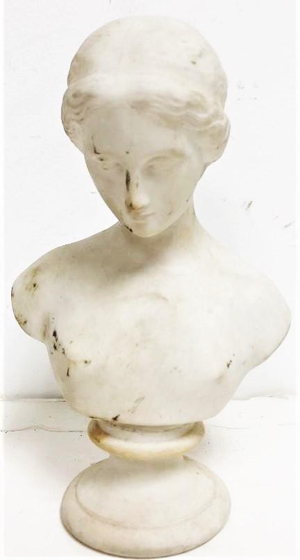 antique french biscuit bust woman figure signed: antique french biscuit bust woman figure signed