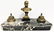 Antique French Bronze and Marble Inkwell,