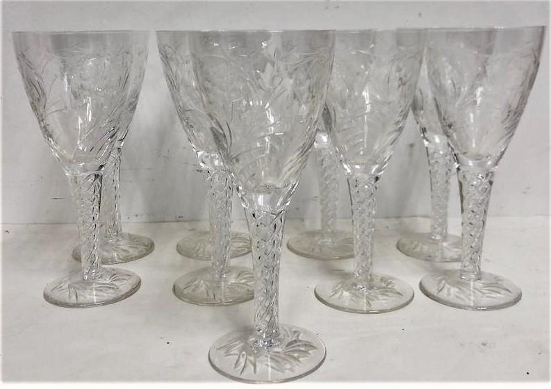 Stuart Crystal Stemware, Mid to Late 20th Century set: Stuart Crystal Stemware, Mid to Late 20th Century set 9 measure6.5 x 3 w inches