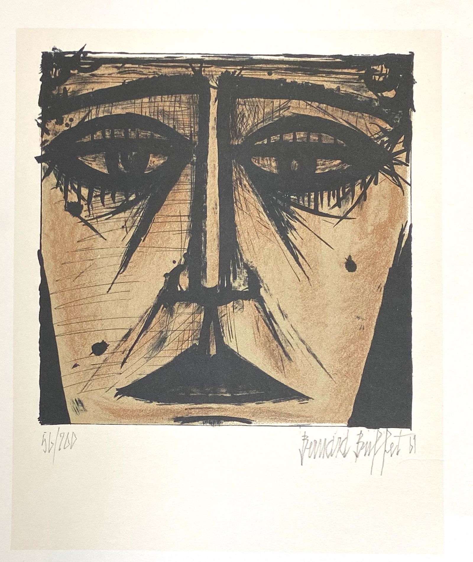 Bernard Buffet 1967 Color Lithograph " Signed ": Bernard Buffet 1967 Color Lithograph " Signed " measures 12.5 x 9.5 inches