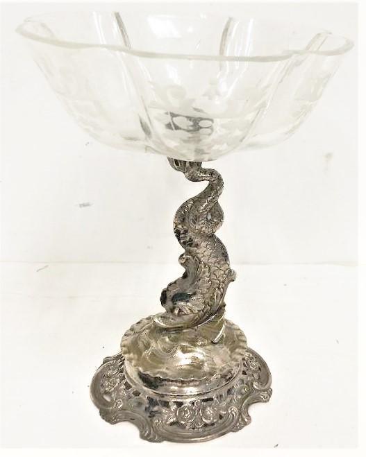 antique Victorian silver plate witch fish centerpiece: antique Victorian silver plate witch fish centerpiece measures 8.5 H INCHES