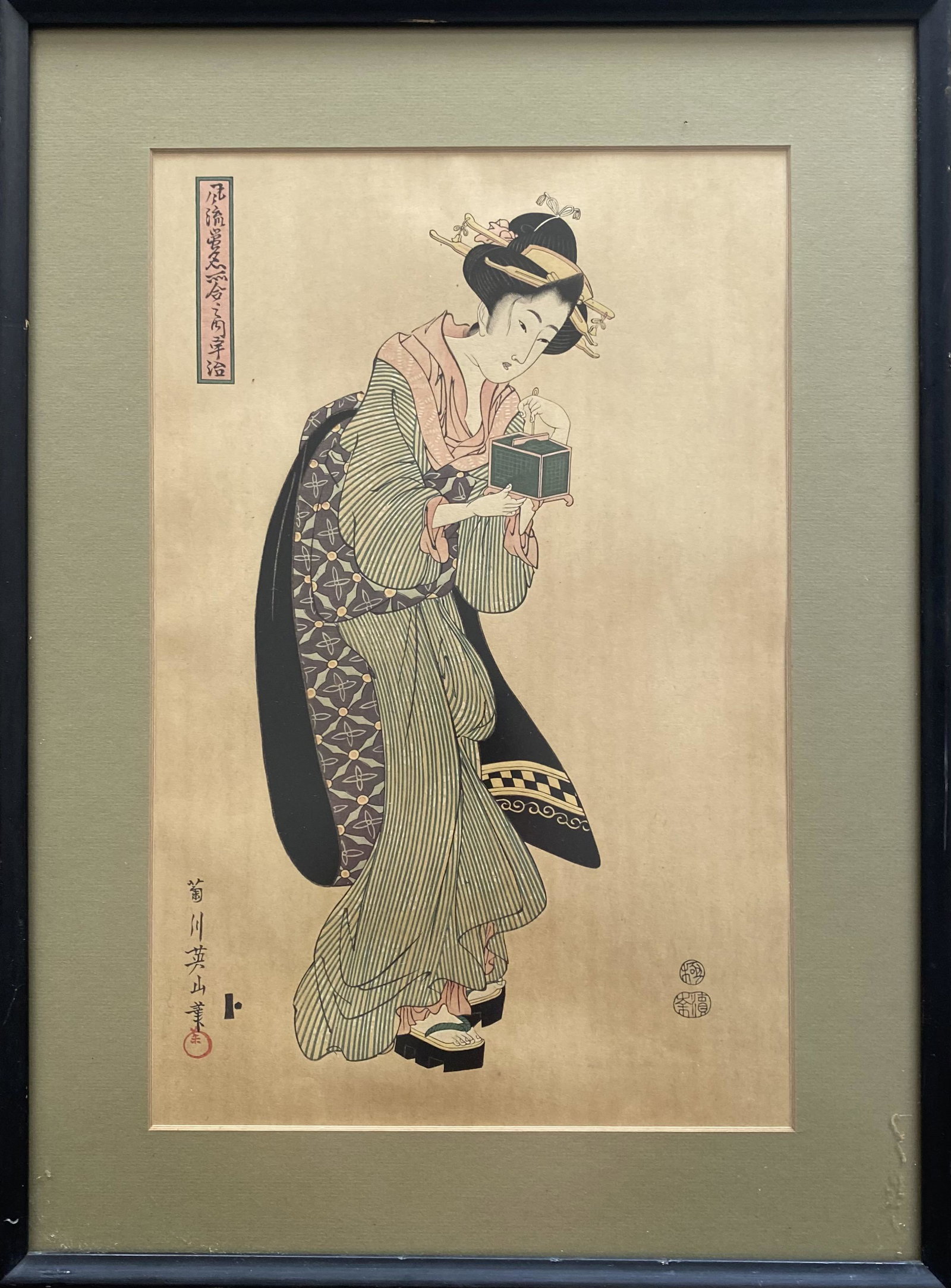 Mid 19th Century Antique Japanese Woodblock Print (1 of 5)