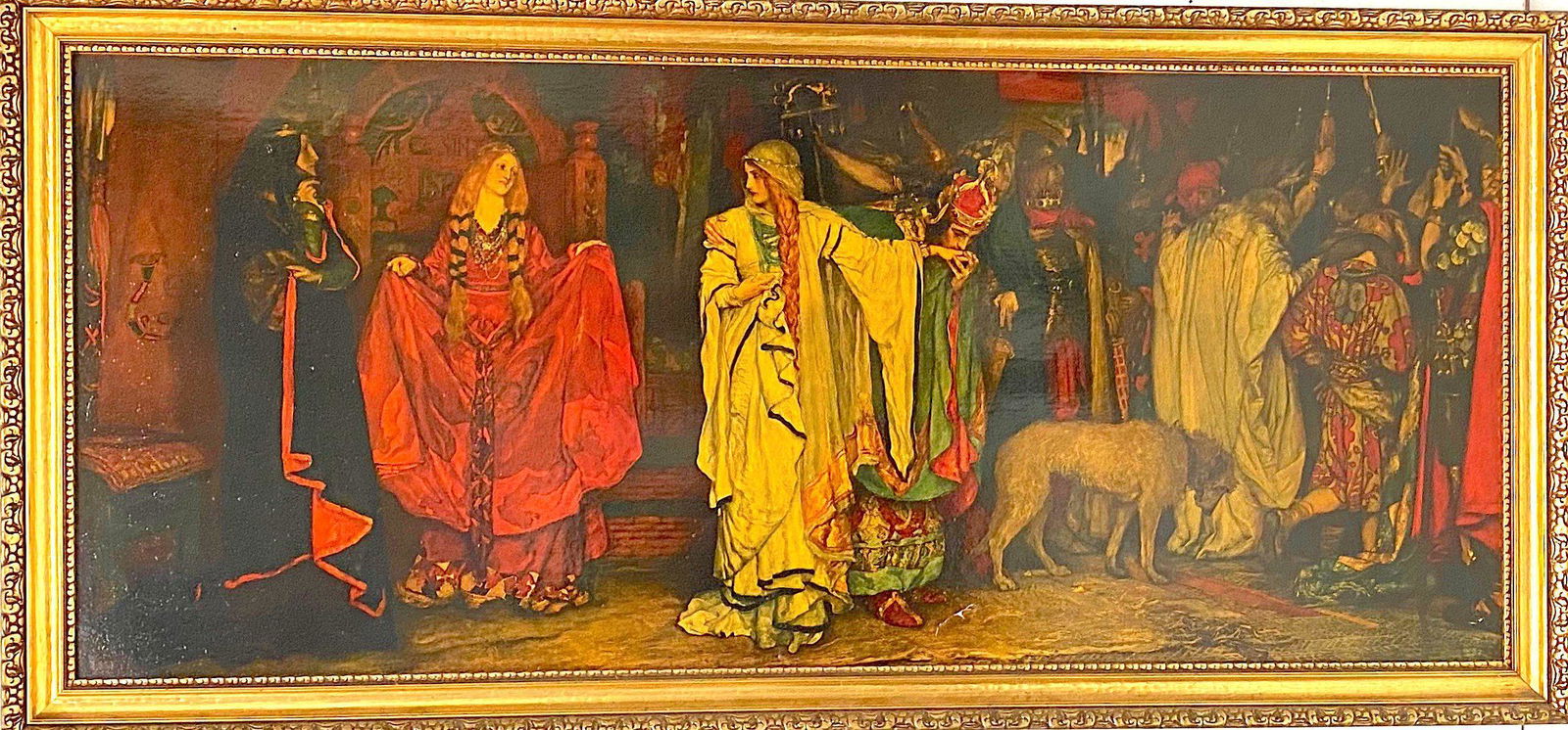 Edwin Austin Abbey's "King Lear: An institution-sized, monumental hand-tinted highlighted fine art print of Edwin Austin Abbey's "King Lear, Act I, Scene I" that was created for museum display in New York City by the Metropolitan Mus