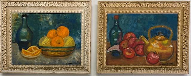 Antique pair oil on canvas Still life  Signed (1 of 5)