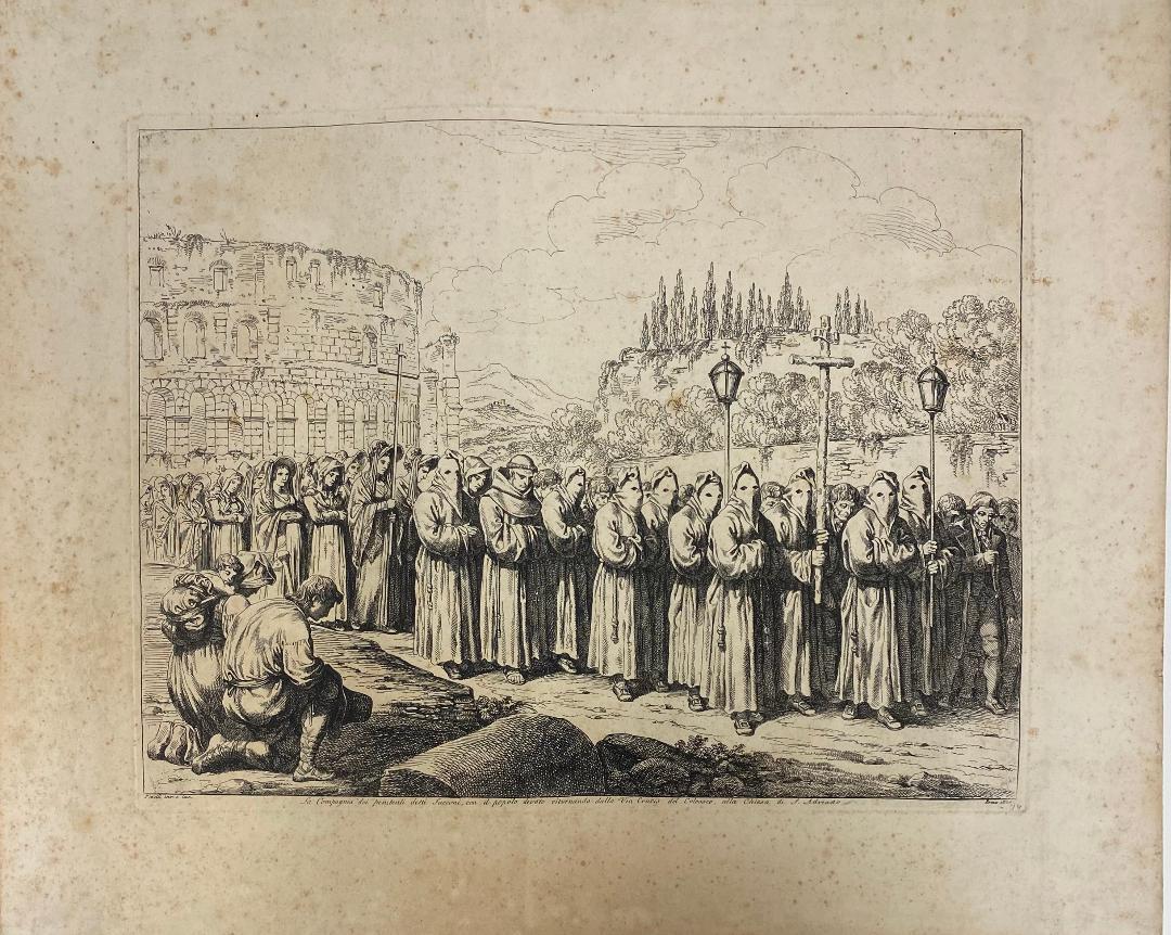 Bartolomeo Pinelli[Italian Painter, 1781-1835] Antique: Bartolomeo Pinelli[Italian Painter, 1781-1835] Antique engraving from the History of the Roman Empire by Bartolomeo Pinelli. The plate marks measure 16 3/4" x 12 inches