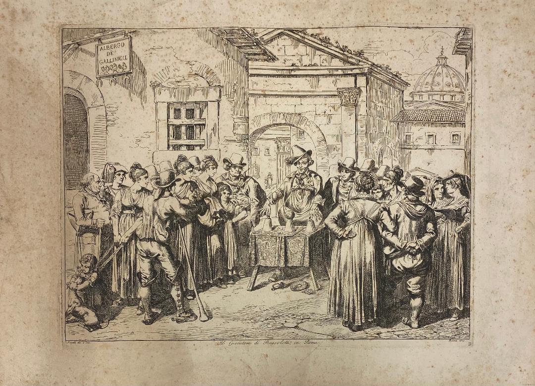 Bartolomeo Pinelli[Italian Painter, 1781-1835] Antique: Bartolomeo Pinelli[Italian Painter, 1781-1835] Antique engraving from the History of the Roman Empire by Bartolomeo Pinelli. The plate marks measure 16 3/4" x 12 inches