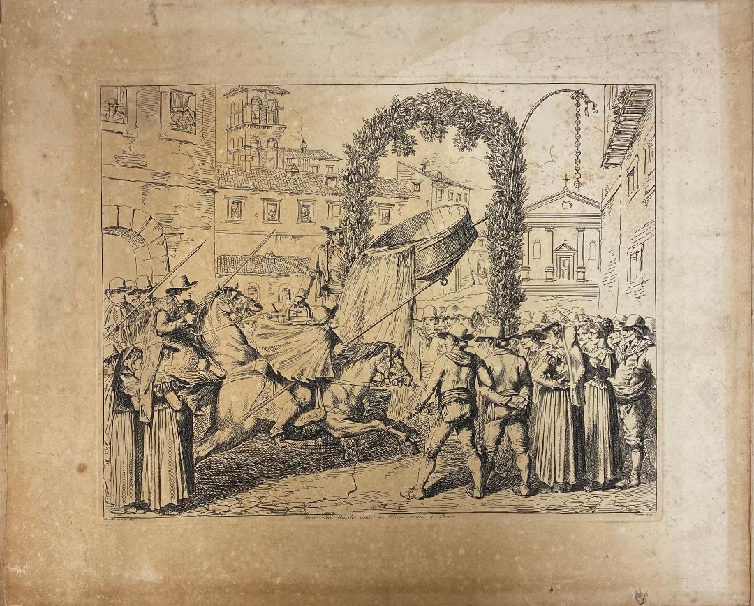 Bartolomeo Pinelli[Italian Painter, 1781-1835] Antique: Bartolomeo Pinelli[Italian Painter, 1781-1835] Antique engraving from the History of the Roman Empire by Bartolomeo Pinelli. The plate marks measure 16 3/4" x 12 inches