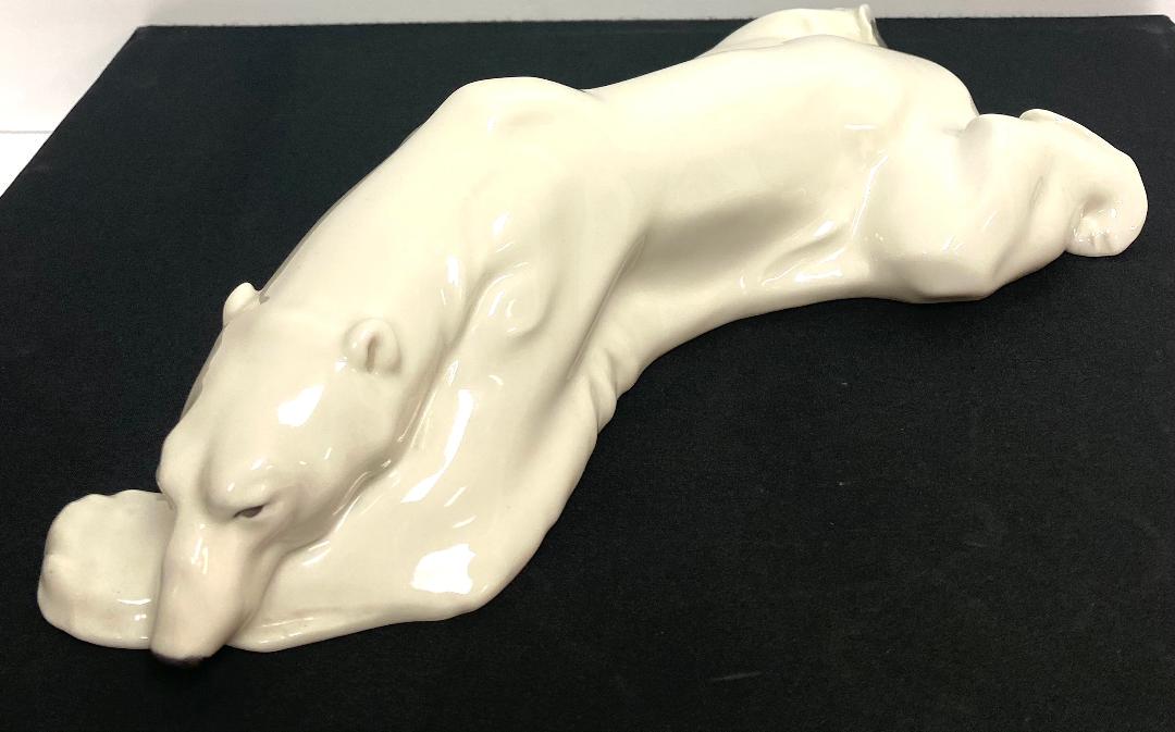 Antique KPM Porcelain Panther Figurine Sculpture: Antique KPM Porcelain Panther Figurine Sculpture measures 13.5 " inches
