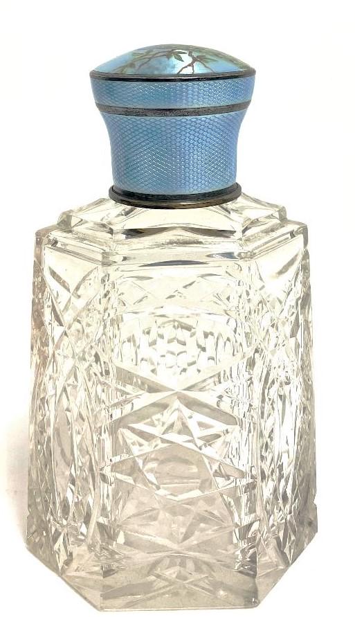 Antique Crystal Perfume BOTTLE with Hand-Painted Enamel (1 of 3)