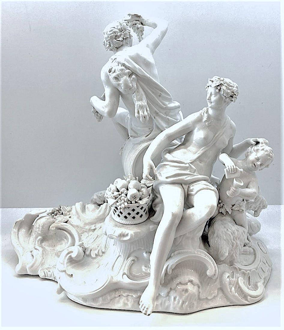 Antique KPM White Glazed Porcelain Figure Group: Antique KPM White Glazed Porcelain Figure Group ,measures 9 " x 11" inches