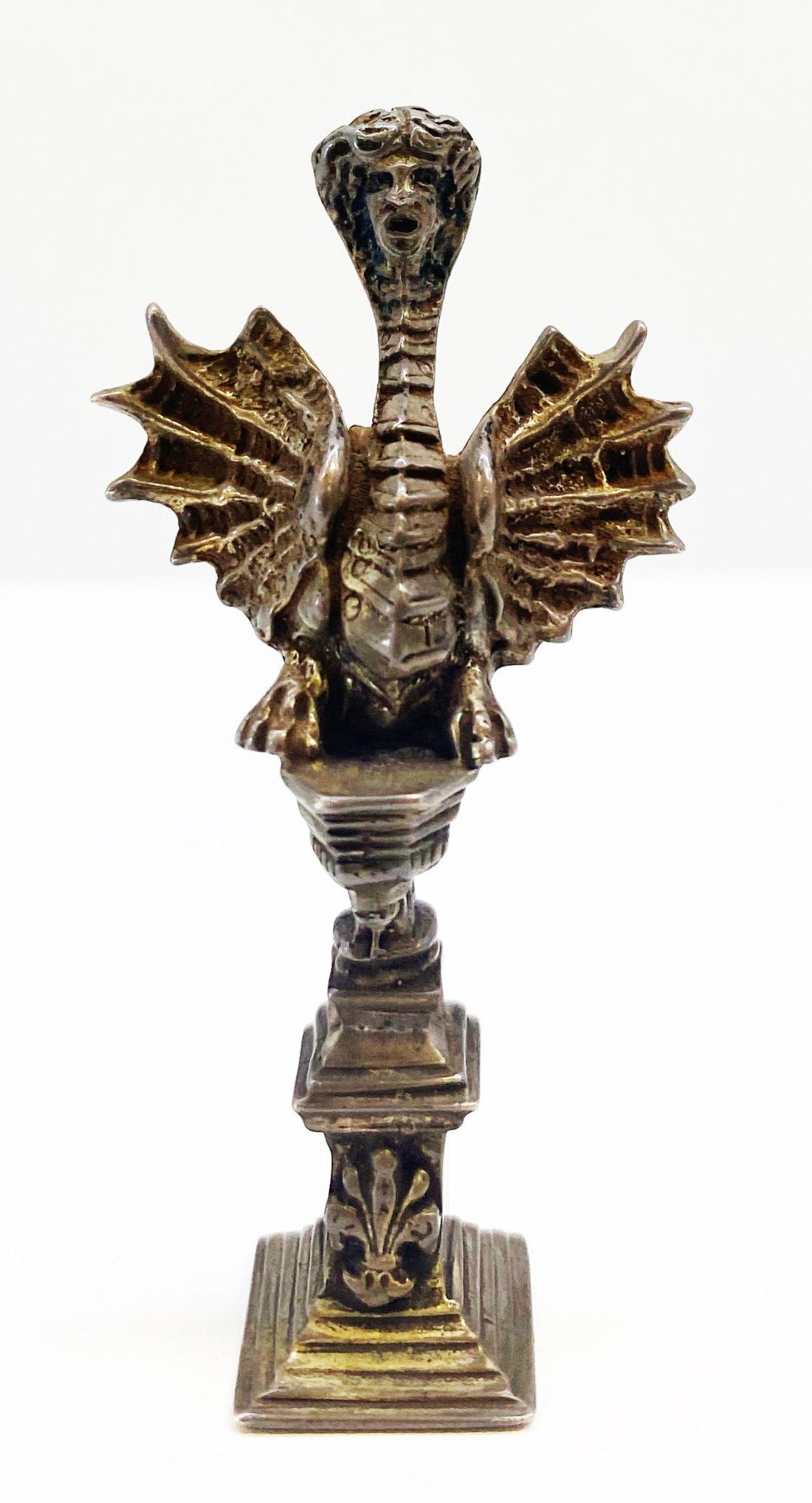 Antique sterling silver Wax Seal Stamp - Hybrid Human (1 of 3)