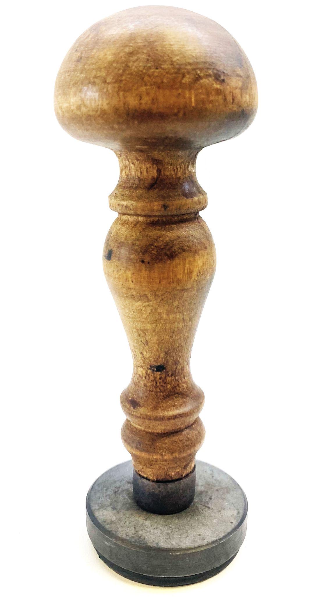 GERMAN WAX SEAL / RUBBER STAMP W/ WOOD HANDLE (1 of 3)