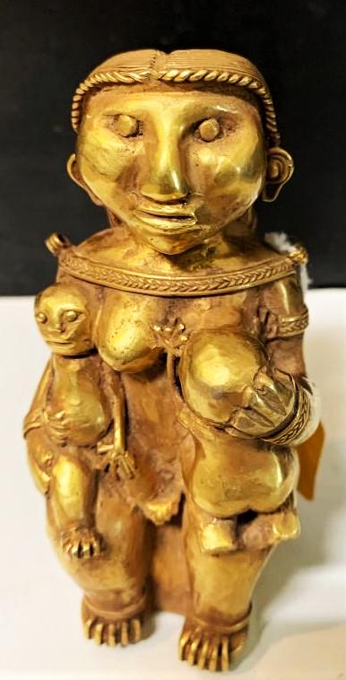 Antique Tumbaga Gold 8k , artifact , Colombian figure (1 of 5)