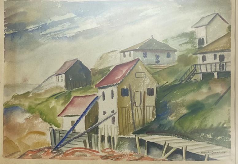 Blanche (Nettie Blanche) Lazzell (1878 - 1956) American: Blanche (Nettie Blanche) Lazzell (1878 - 1956) "St. Augustine" Watercolor / Paper ,Signed Lower Right, measures 10.5" x 15" inches