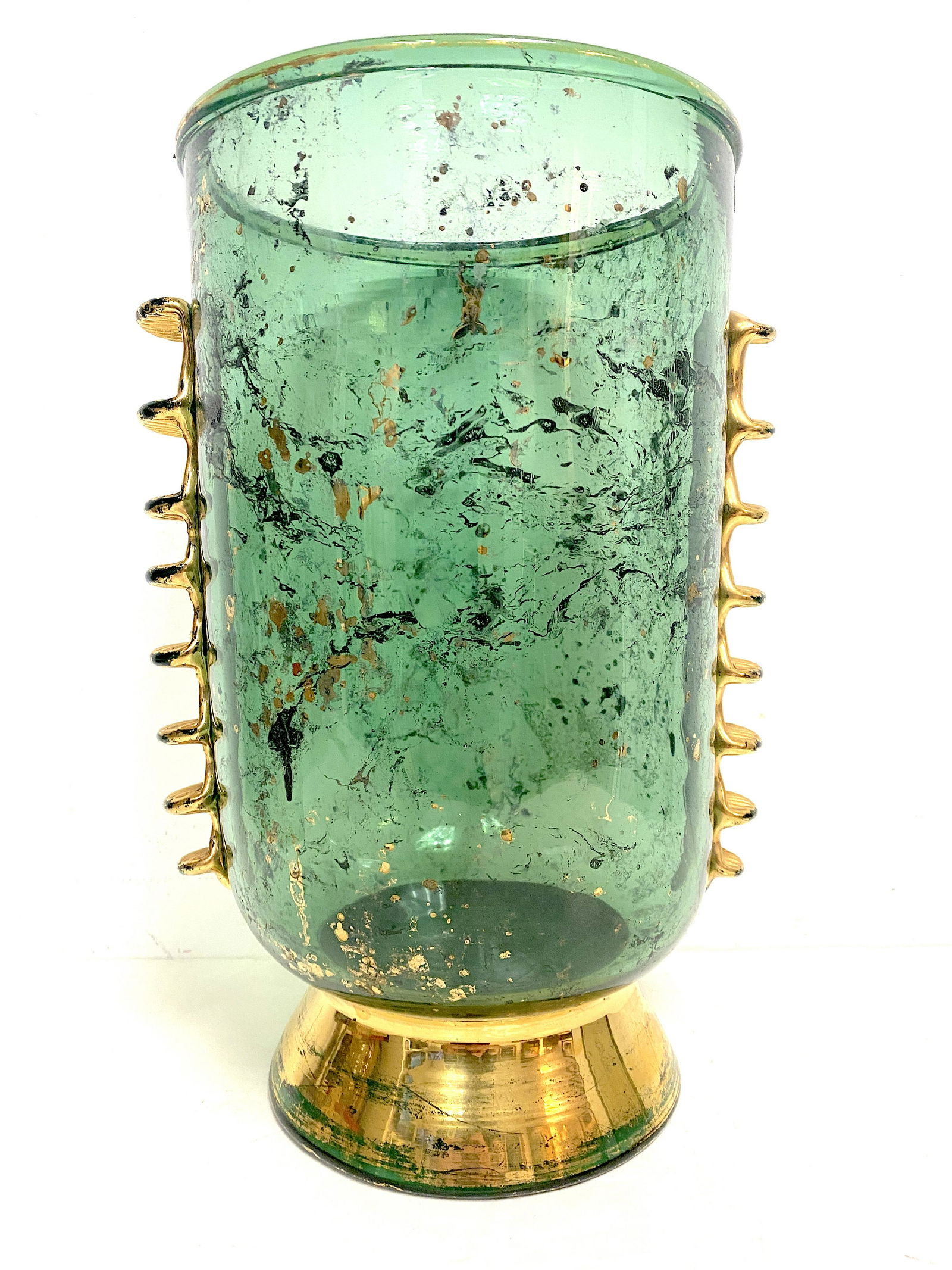 Vintage Green Murano Vase Signed (1 of 3)