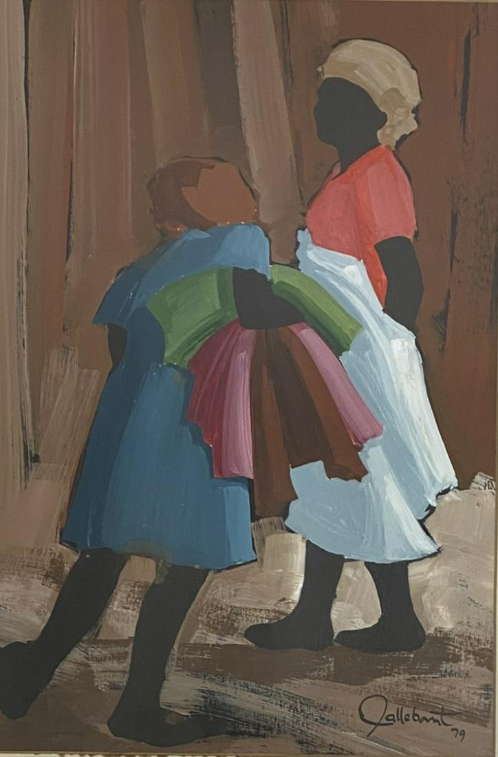 Raymond Callebaut (born 1932) Belgium - Haiti: Raymon Callebaut Belgium - Haiti (born 1932) Oil on masonite, Signed and Dated 1979, measures 15 x 10 inches