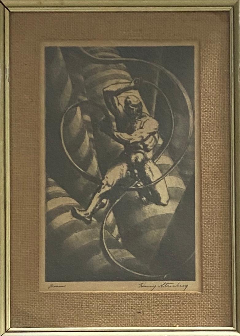 Harry Sternberg (1904 - 2001) "Drum " Etching and (1 of 4)