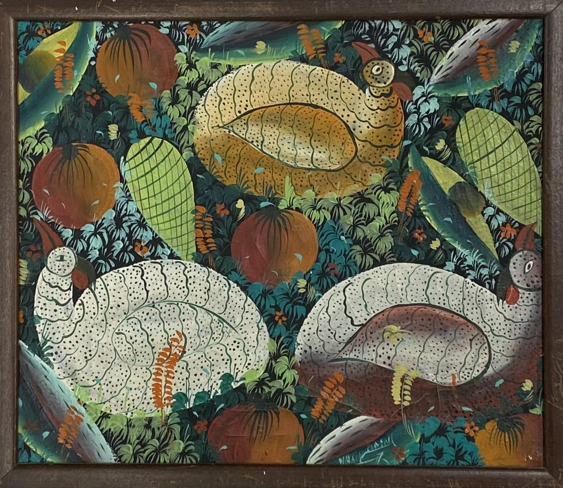 Vintage Haitian painting signed (1 of 3)
