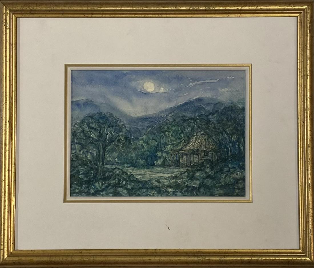 Hector Molne (born 1935) Cuban Art: Hector Molne (born 1935). Cuban Art, Watercolor on paper Signed, measures 7 x 11 inches