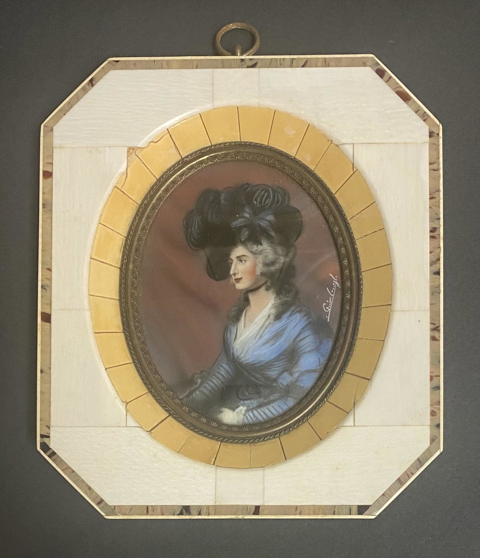 18th-19th Century Antique Miniature Portrait Painting (1 of 5)