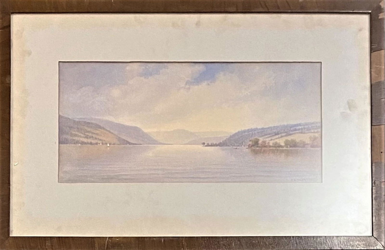 Francis Augustus Silva (1835 - 1886) American: Francis Augustus Silva (1835 - 1886) Watercolor on cardboard ,Signed ,measures 18.5 " x 9" inches