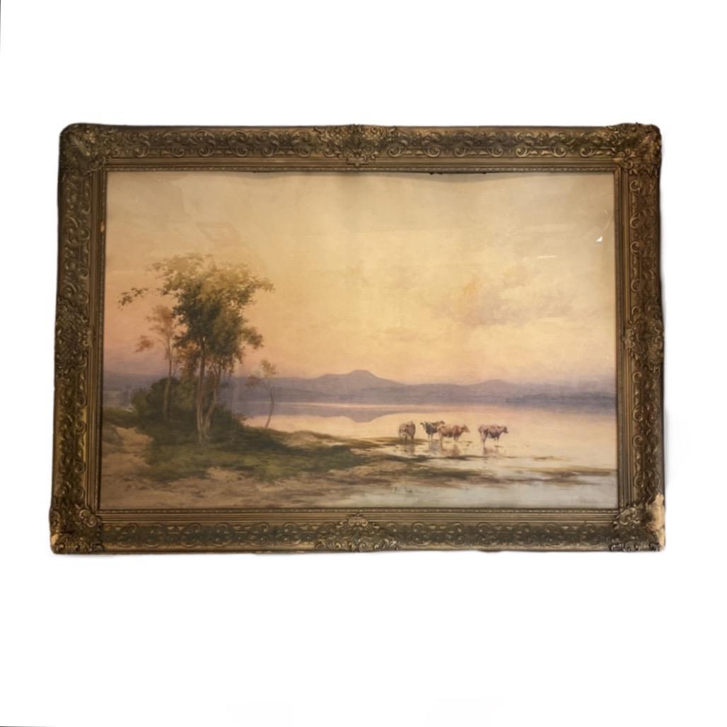 Thomas Francis Wainewright (1794 - 1883) United Kingdom.: Thomas Francis Wainewright (1794 - 1883) United Kingdom.Watercolour on Paper ,Signed ,measures 24 x 35 inches
