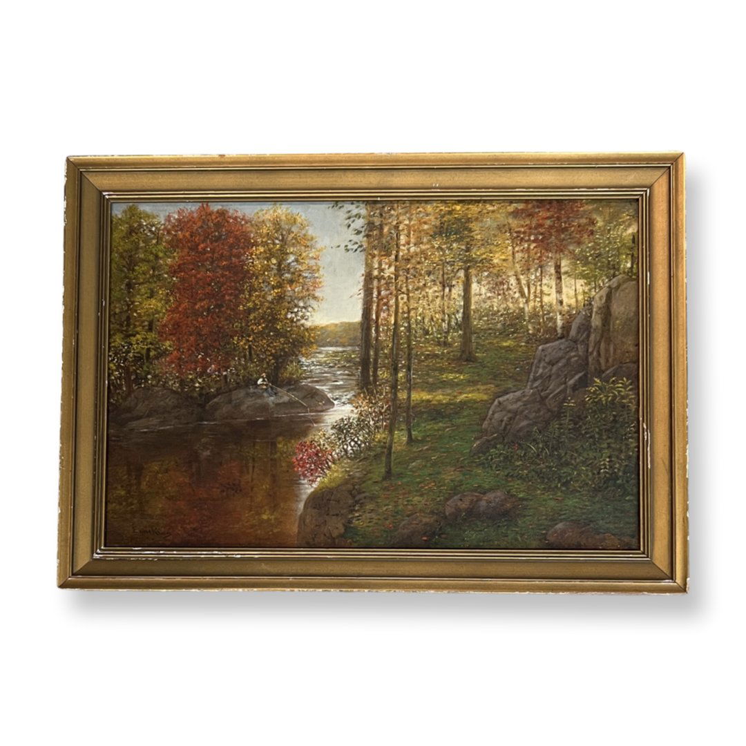 John Joseph Enneking (1841 - 1916) American: John Joseph Enneking (1841 - 1916) Oil on Canvas , Signed , measures 12 x 18