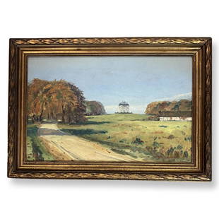 Arthur Meltzer (1893 - 1989) American: Arthur Meltzer (1893 - 1989) Oil on canvas , Signed , measures 11.5 " x 18" , c/framed 15" x 22"